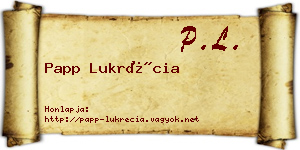 Papp Lukrécia névjegykártya