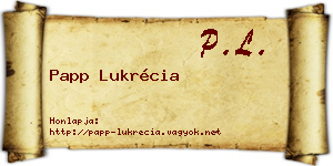 Papp Lukrécia névjegykártya