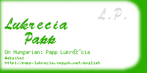 lukrecia papp business card